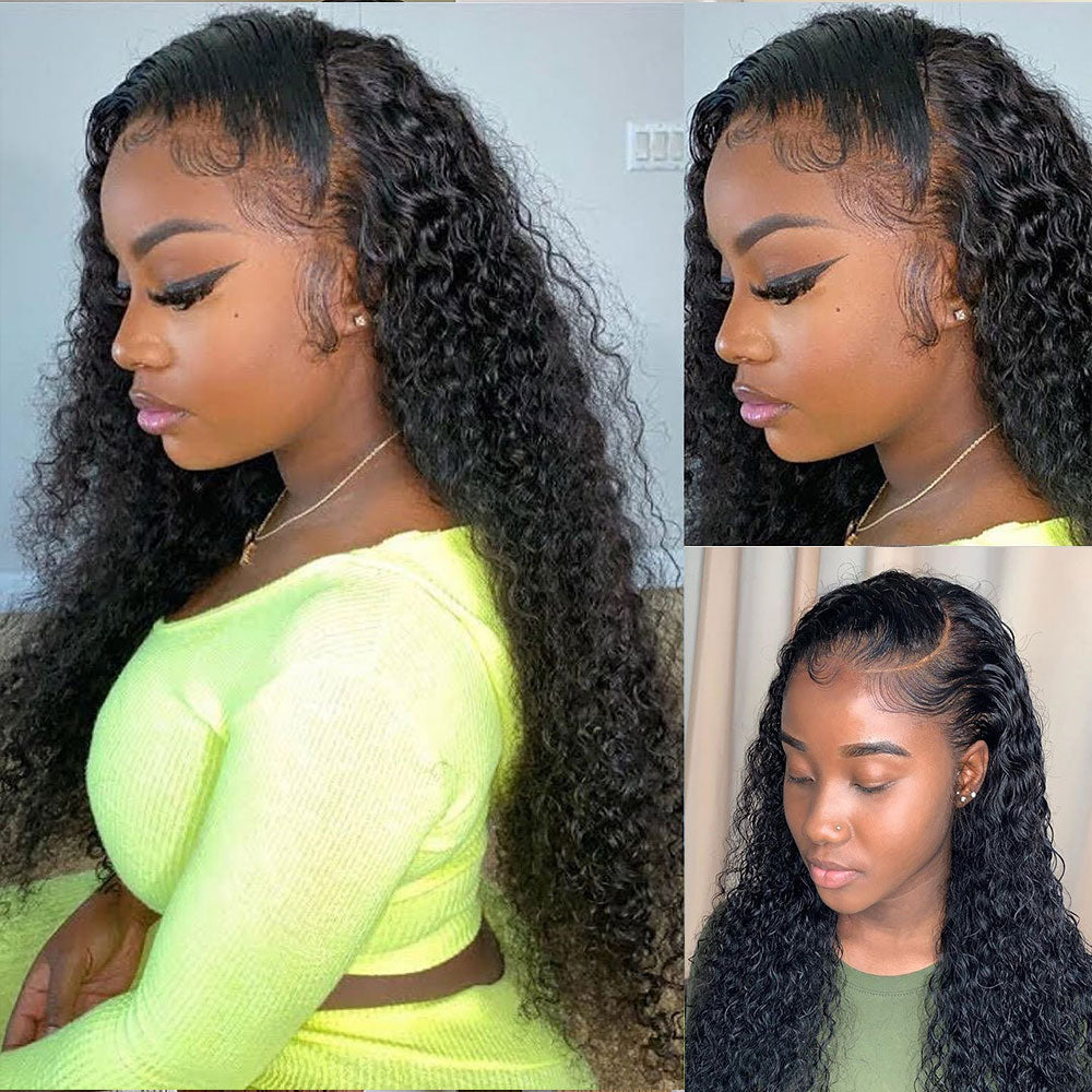 Flash Sale 180% Density Sunber Sassy Deep Wave 13x4 Lace Frontal Wig Pre Plucked Human Hair for Women