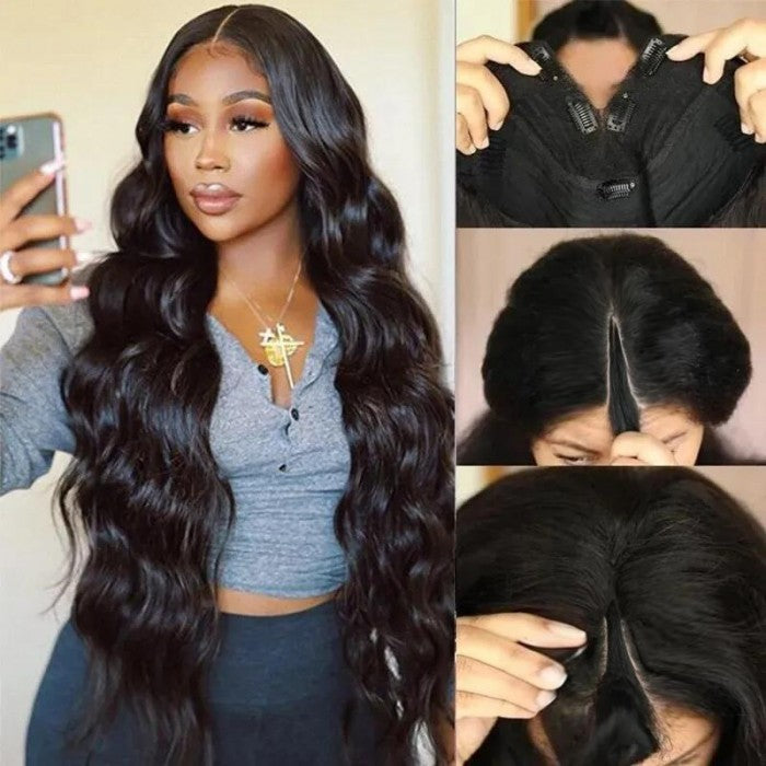 Sunber Body Wave New V Part Wigs No Leave Out Glueless Upgrade U Part Wigs