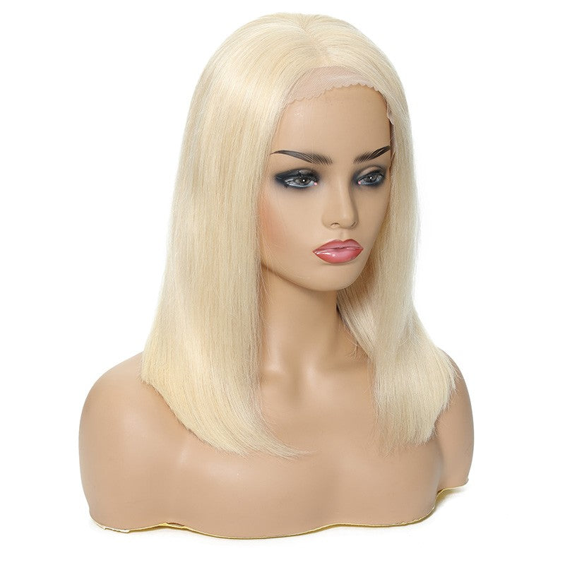 Sunber 613 Blonde Color Short Straight Lace Closure Bob Wig 13 By 4 Lace Front Wigs