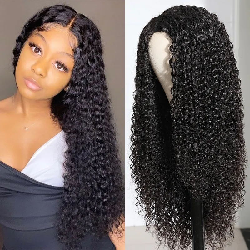 Sunber Bouncy Jerry Curly Hand Tied Lace Part Wigs 150% Density