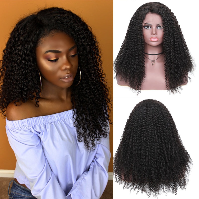 Sunber Hair Bohemian Kinky Curly Lace Front Human Hair Wigs 13x4 Brazilian Pre-plucked Bohemian Lace Wigs 150% Density