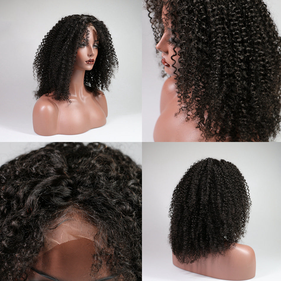 Sunber Brazilian Kinky Curly Human Hair Wigs With Baby Hair 180% Densi