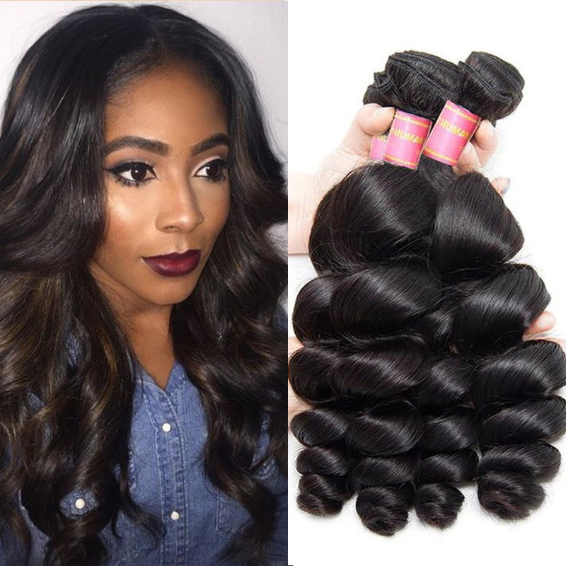 Sunber 3Bundles Loose Wave Human Hair Weave Virgin 100% Unprocessed Brazilian Bundles