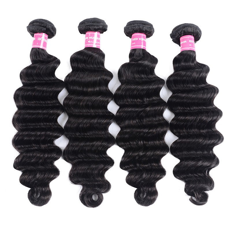 Sunber Hair 100% Unprocessed Human Virgin Hair 4 Bundles Loose Deep Wave Hair