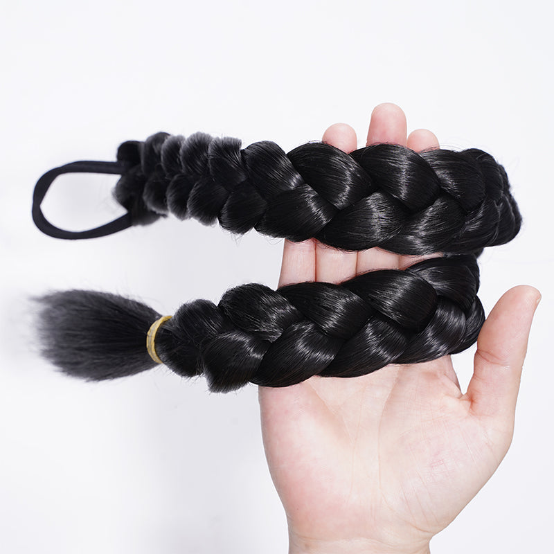 Sunber Hairstyling Accessories Black Braided Ponytail Synthetic Pony Braid