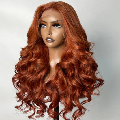 50% OFF Sunber Copper Brown Body Wave 13x4 Lace Front Wigs  Pre-Plucked With Babyhair