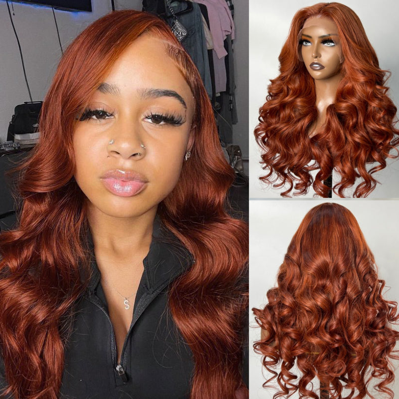 Sunber Copper Brown Body Wave 13x4 Lace Front Wigs  Pre-Plucked With Babyhair Huge Sale