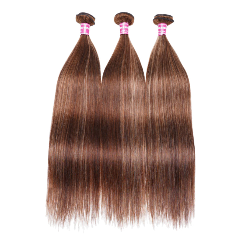 Sunber Ombre Blonde Highlight 3 Bundles Straight Human Virgin Hair Weave