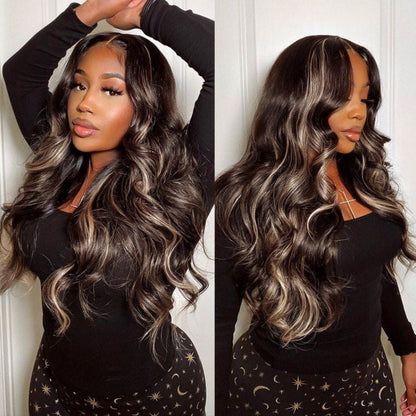 Extra 70% Off Sunber 7×5 Bye Bye Knots Chocolate Brown With Blonde Highlights Pre-Cut Lace Body Wave Wig