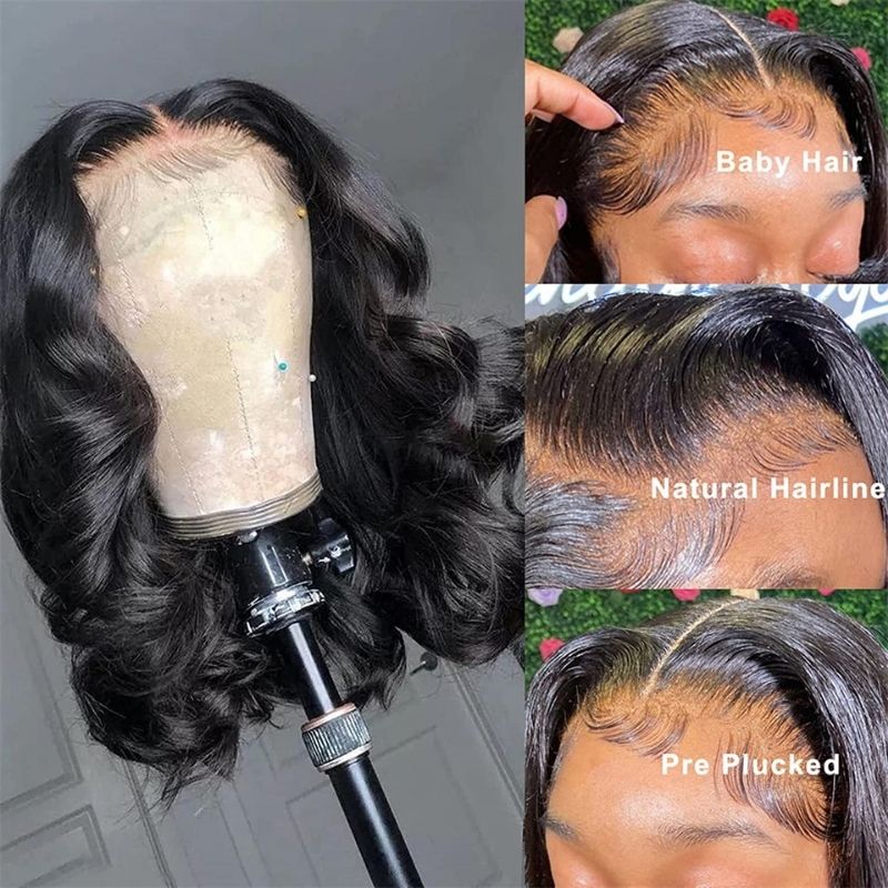 Sunber Affordable Short Bob Wig 13*5 T Part Lace Front Human Hair Wigs