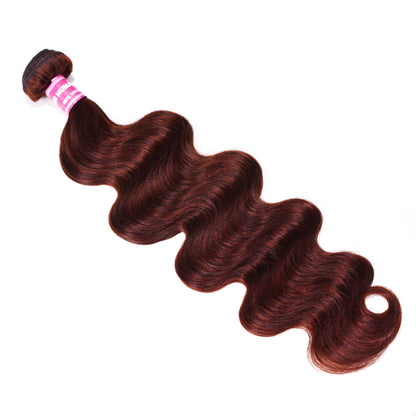 Sunber Reddish Brown Body Wave 100% Remy Human Hair 1 Bundle