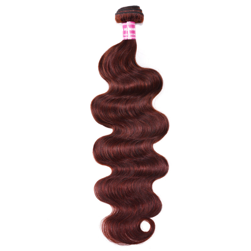 Sunber Reddish Brown Body Wave 100% Remy Human Hair 1 Bundle