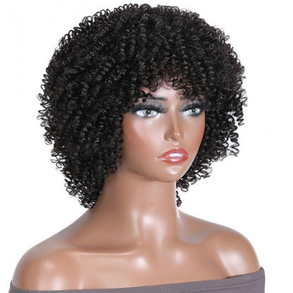 Sunber Affordable Glueless Short Afro Curly Black Machine Made Wig Flash Sale