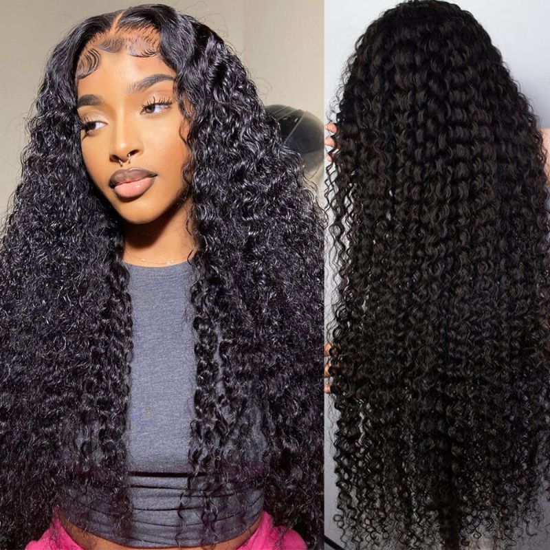 Flash Sale $100 Off Sunber Afro Kinky Curly 5x5 HD Transparent Lace Closure Wig 180% Density Glueless Human Hair Wig