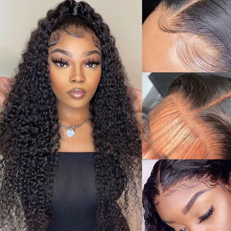 Flash Sale $100 Off Sunber Afro Kinky Curly 5x5 HD Transparent Lace Closure Wig 180% Density Glueless Human Hair Wig