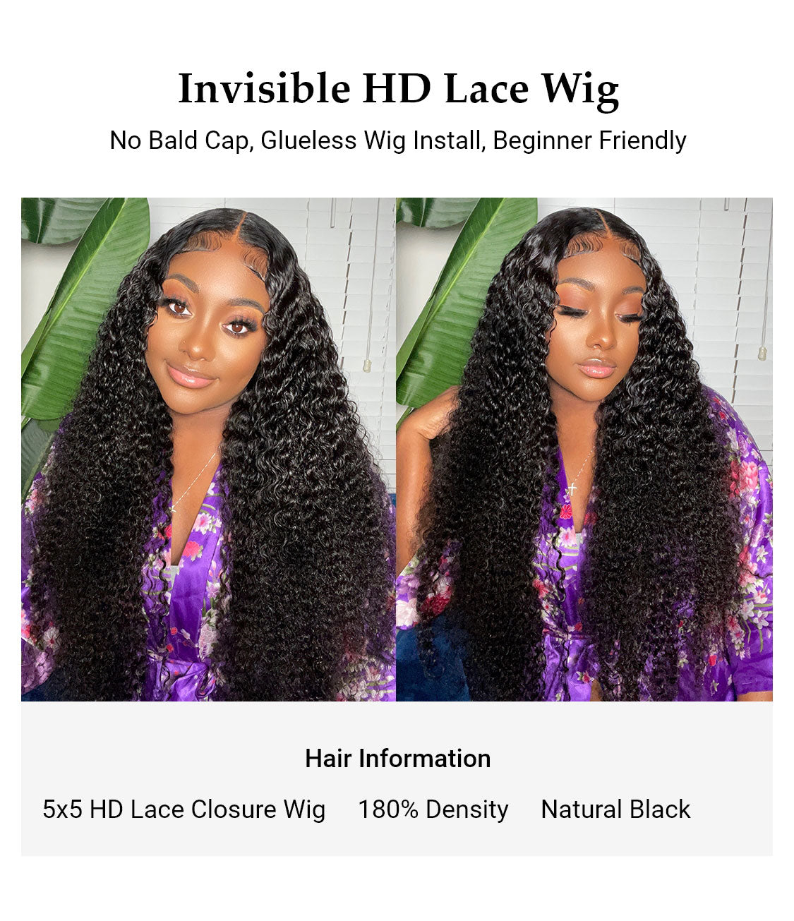 Extra 60% OFF | 5x5 HD Lace Closure Wigs Jerry Curly Glueless Wigs Invisible Human Hair 180% Density