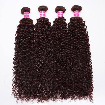 Sunber Hair Reddish Brown Jerry Curly 4 Bundles 100% Human Hair Bundle Deals