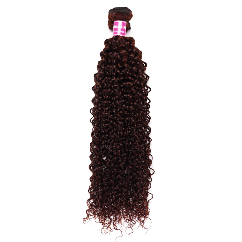 Sunber Reddish Brown Jerry Curly 100% Remy Human Hair 1 Bundle