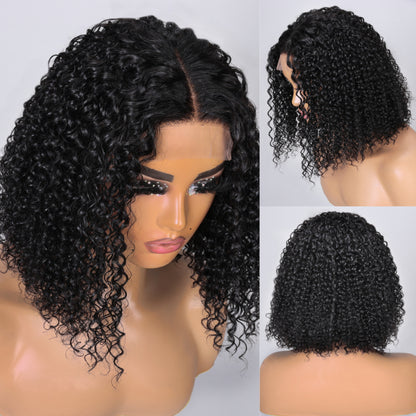 Sunber Natural Black Curly Bob Wig