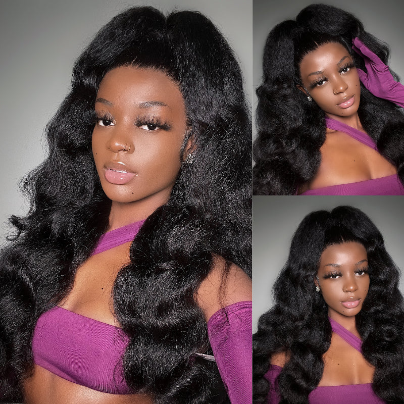 Flash Sale Sunber Kinky Straight 13X4 Pre Everything Lace Front Human Hair Wigs With Baby Hair