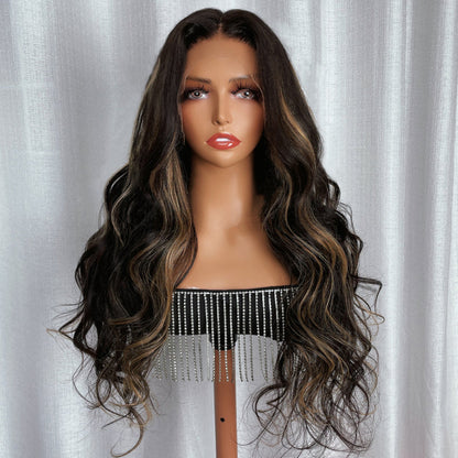 Extra 70% Off Sunber 7×5 Bye Bye Knots Chocolate Brown With Blonde Highlights Pre-Cut Lace Body Wave Wig