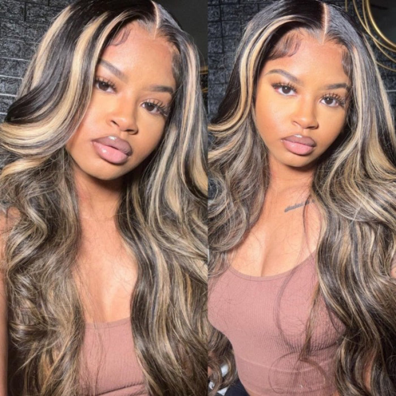 Extra 70% Off Sunber 7×5 Bye Bye Knots Chocolate Brown With Blonde Highlights Pre-Cut Lace Body Wave Wig