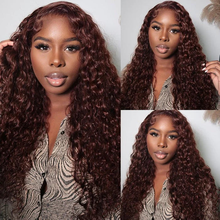 Extra 60% OFF | Sunber Reddish Brown Jerry Curly 13x4/7×5 Bye Bye Knots Lace Front Wig Real Human Hair