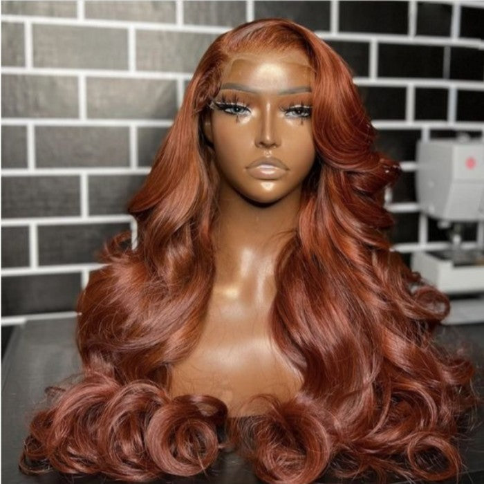 BOGO Sunber Copper Brown Body Wave 13x4 Lace Front Wigs  Pre-Plucked With Babyhair