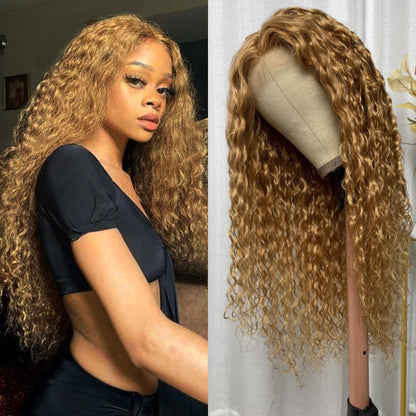 Flash Sale Sunber Honey Blonde Water Wave 13x4 Lace Front Wig With Baby Hair