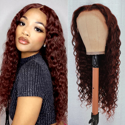 Sunber Reddish Brown Water Wave 13x4 Lace Front Wigs Autumn Breeze Human Hair Wigs  Flash Sale 180% Density Flash Sale