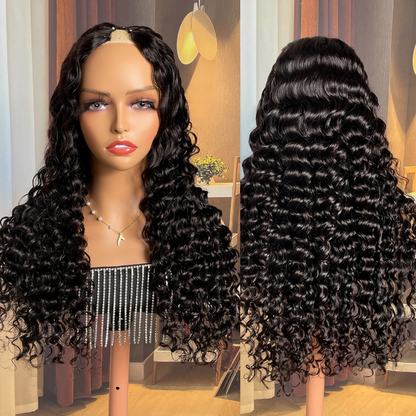 Clearance Sale Sunber V Part Wig Deep Wave No Leave Out Human Hair Wigs Beginner Friendly Flash Sale