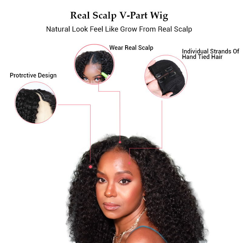 Sunber V Part Wig Deep Wave No Leave Out Human Hair Wigs Beginner Friendly